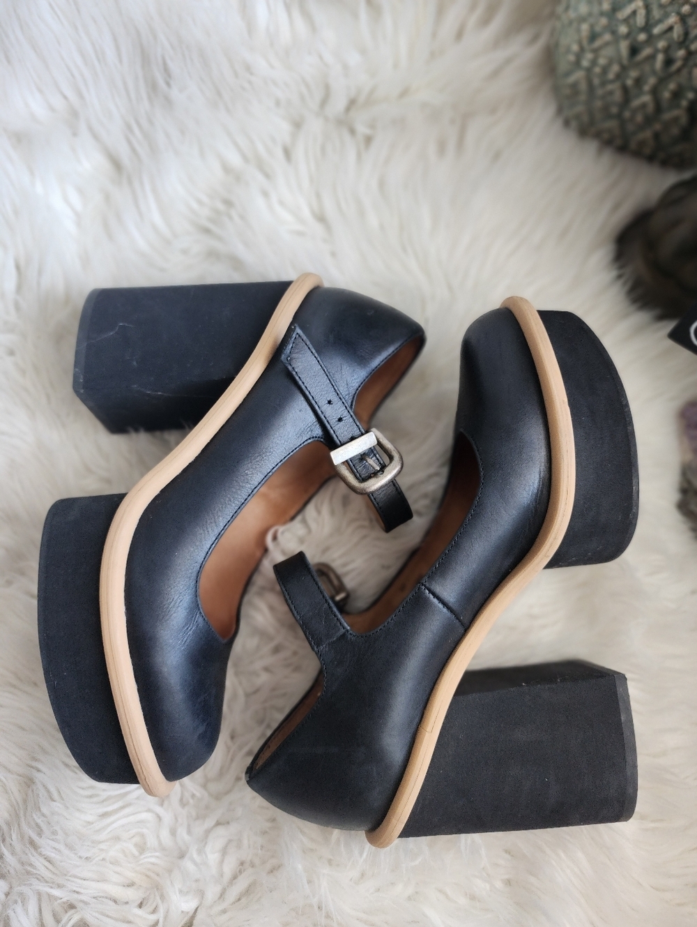 FREE PEOPLE MARY JANE PLATFORM WOMENS HEELS LEATHER MADE IN SPAIN SIZE 37 - Picture 15 of 15
